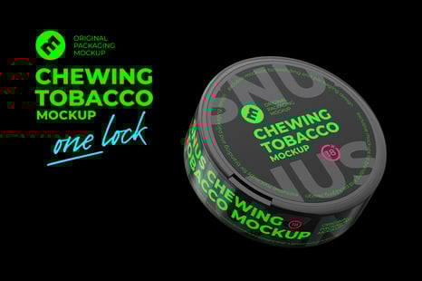 Snus Chewing Tobacco Can Mockup. With One Lock - Packaging Mockups