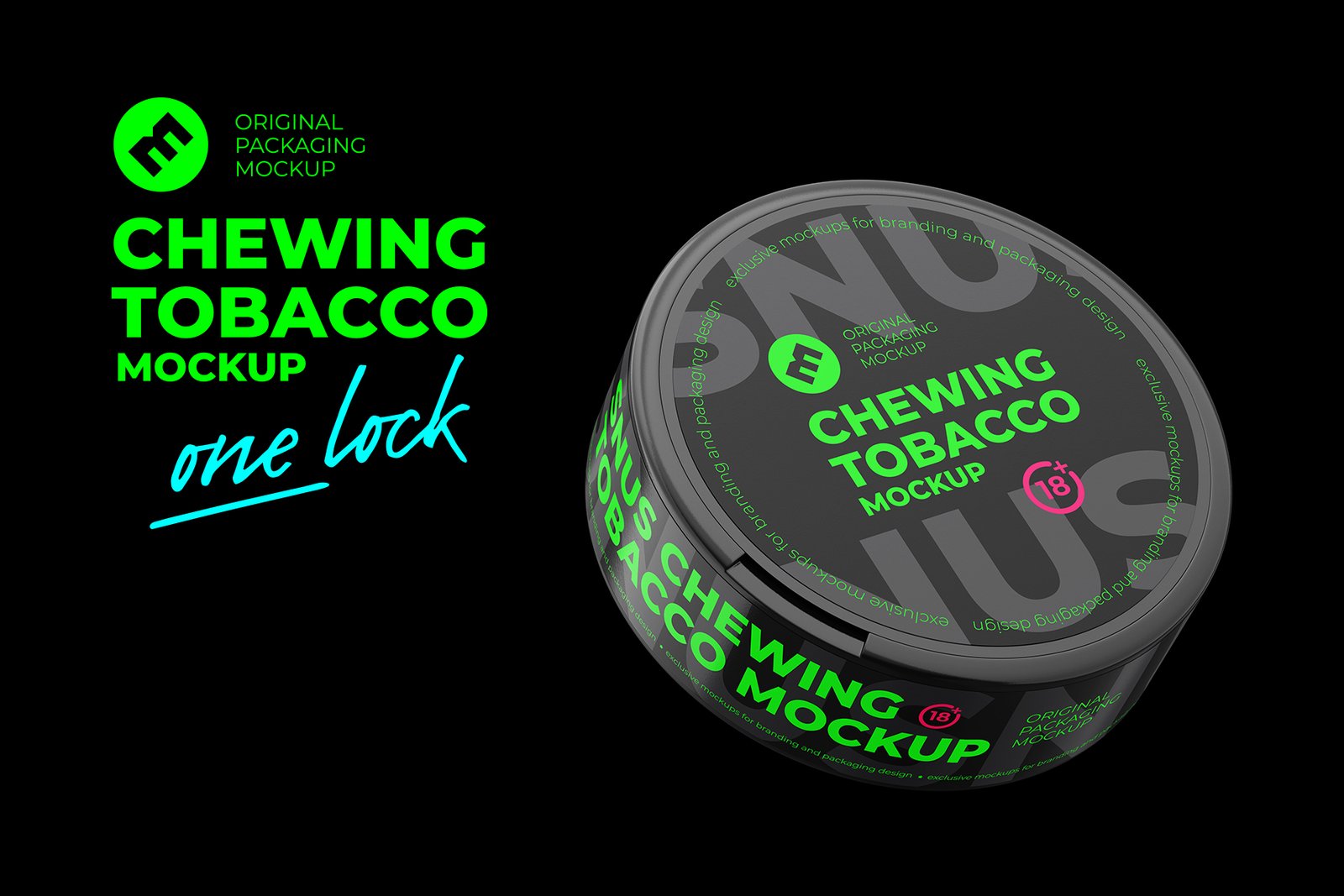 Snus Chewing Tobacco Can Mockup. With One Lock