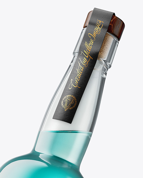 Tall Clear Glass Liquor Bottle Mockup