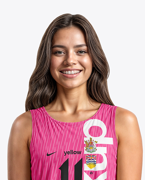 Young Woman Wearing a Full Volleyball Kit Mockup