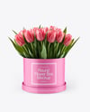 Round Flower Box Mockup