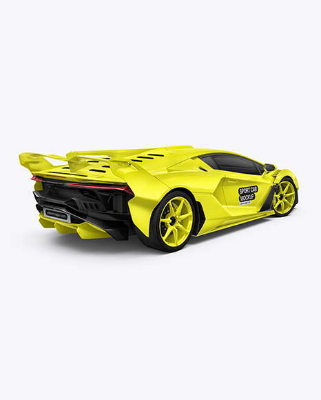 Sport Car Mockup - Back Half Side View - Vehicle wrap mockup