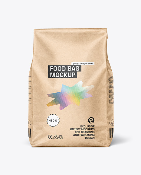 Kraft Paper Food Bag Mockup - Packaging mockups