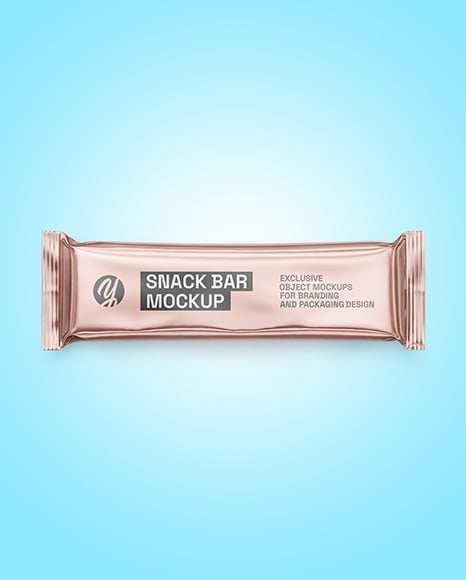 Glossy Metallic Snack Package Mockup