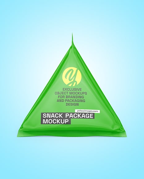 Glossy Triangular Package Mockup