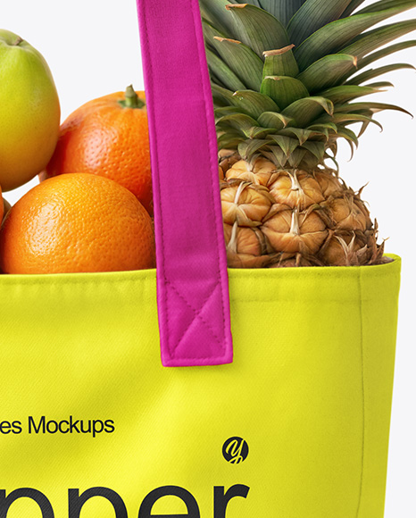 Shopper Bag with Fruits Mockup