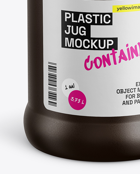1 Gallon Plastic Jug with Liquid Mockup