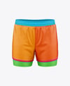 Men's Double-Layer Shorts Mockup - Front View