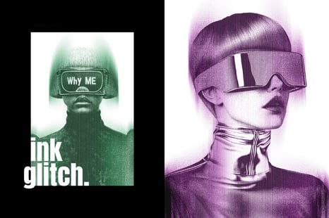 Glitched Ink Hologram Photo Effect - Add-Ons
