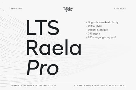 Raela Pro a Geometric Sans Serif Family - Modern sans serif font