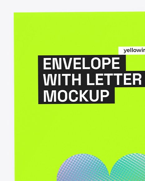 Kraft Paper Envelope with Letter Mockup – Top View