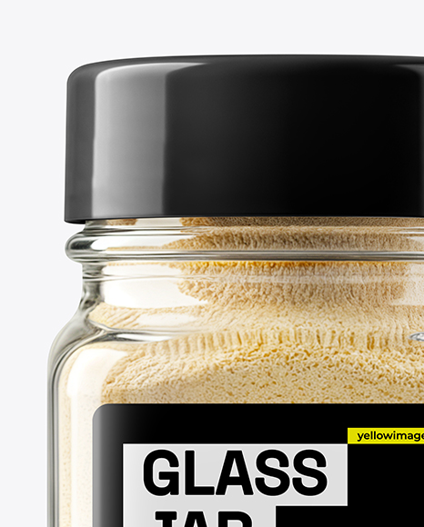 Square Spice Glass Jar with Onion Powder Mockup