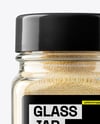 Square Spice Glass Jar with Onion Powder Mockup