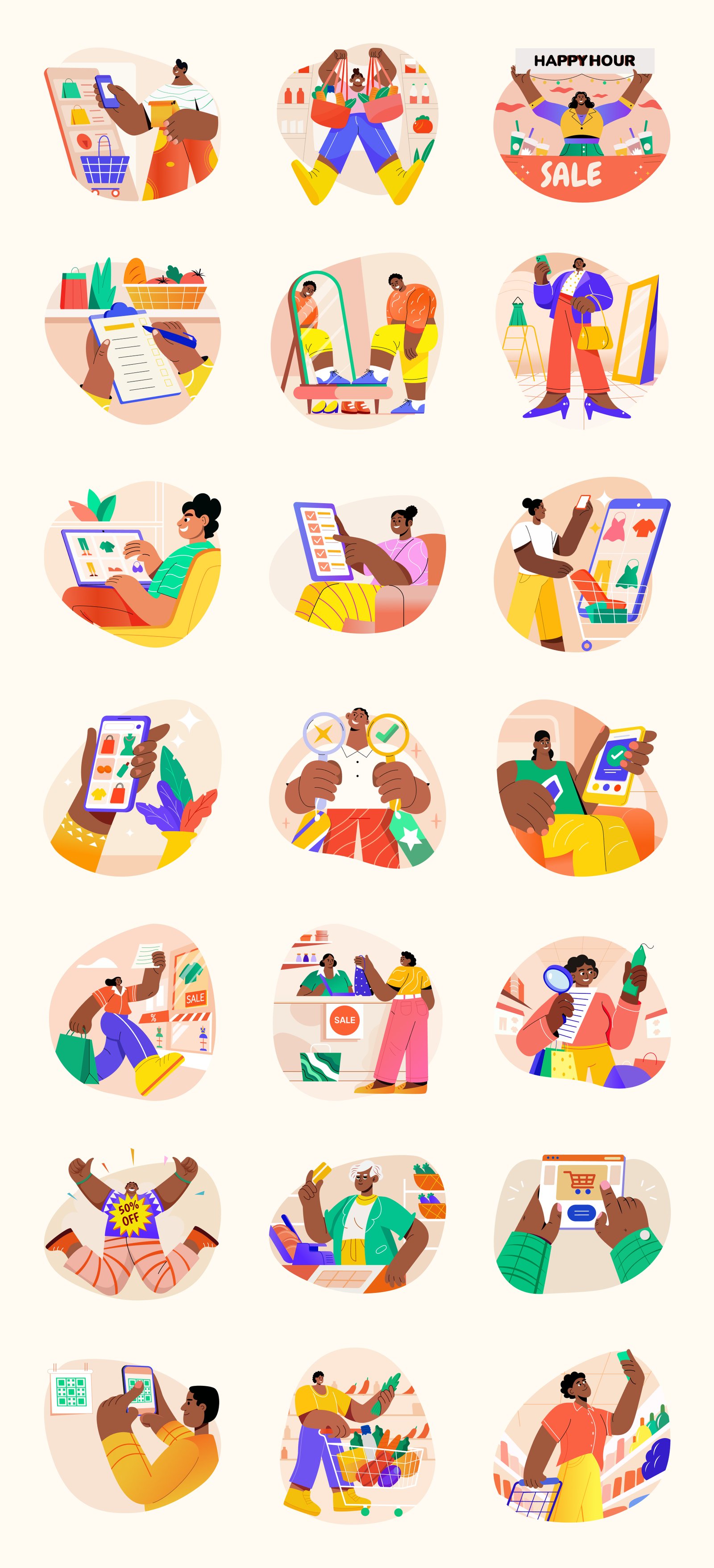 Shopping and Sale Vector Set