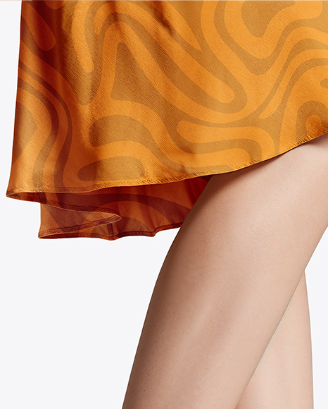 Pair of Pumps on Woman's Legs with Dress Mockup