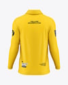 Men's Long Sleeve Polo Shirt Mockup - Back View