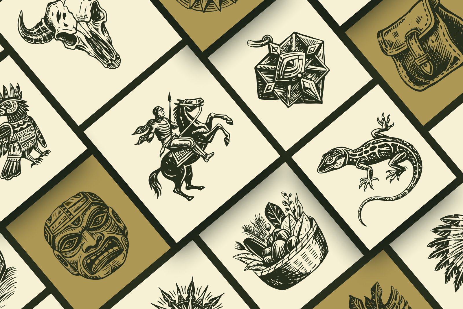 Native American Art Icon Set