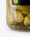 Glass Jar with Pickled Okra Mockup