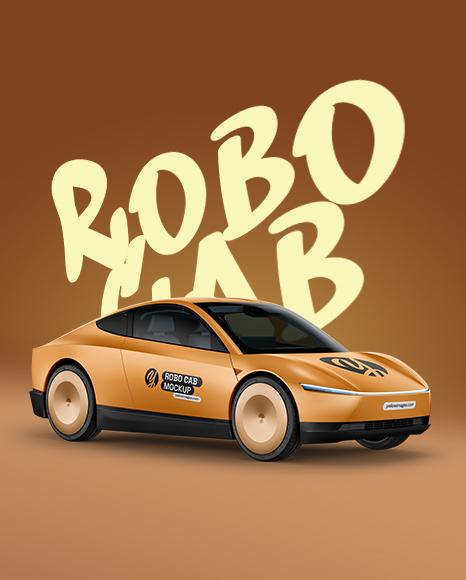 Electric RoboCab Mockup - Half Side View