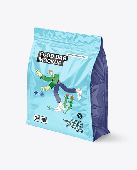 Glossy Food Bag Mockup