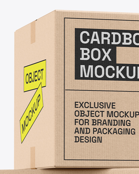 Two Cardboard Boxes Mockup