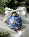 Metallic Christmas Ball with Bow Mockup