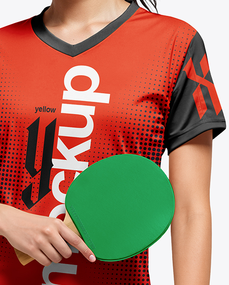Woman Wearing Table Tennis Uniform Mockup