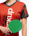 Woman Wearing Table Tennis Uniform Mockup