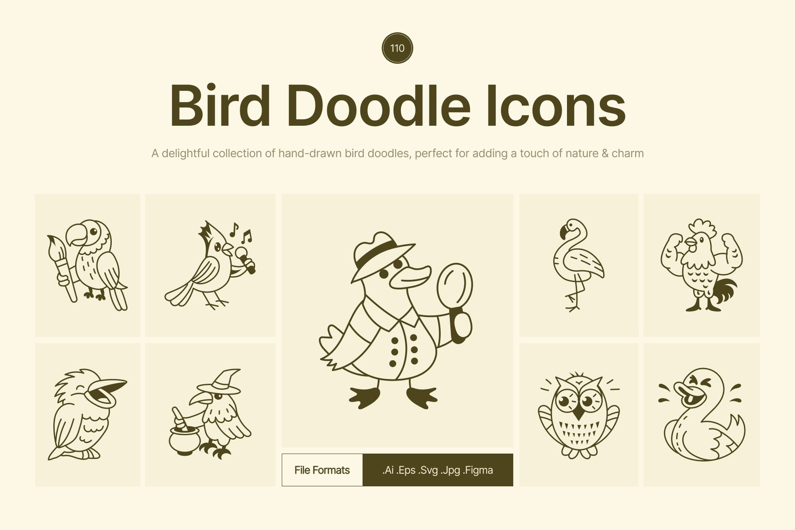 Bird Doodle Art Set