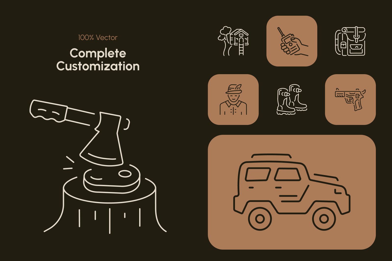 Hunting Icon Art Set