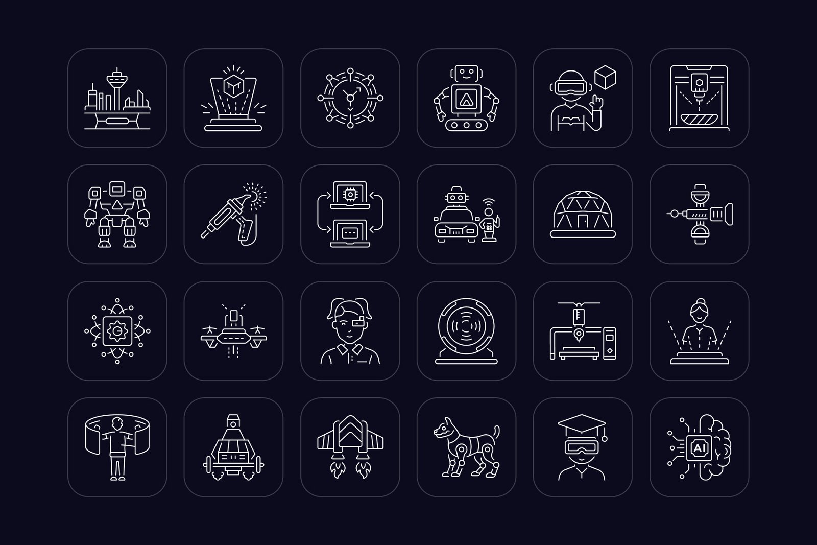 Futuristic Icon Art Set