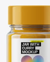 Clear Glass Jar with Curry Mockup