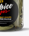 Plastic Jar with Bay Leaves Mockup
