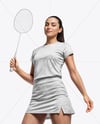 Woman Wearing Badminton Uniform Mockup