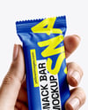 Matte Snack Bar in a Hand Mockup