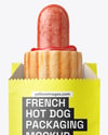 Paper Food Bag with French Hot Dog Mockup