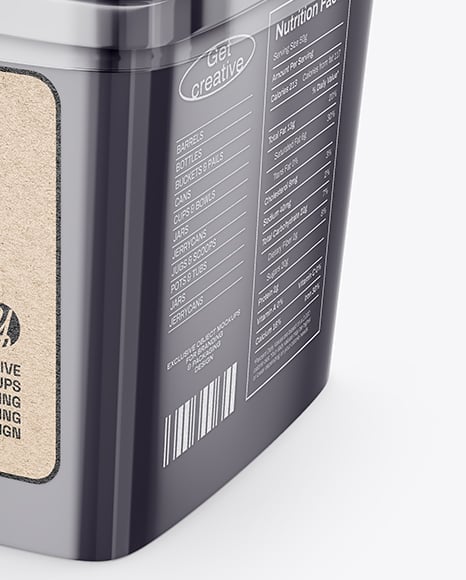 Plastic Food Container with Transparent Lid Mockup