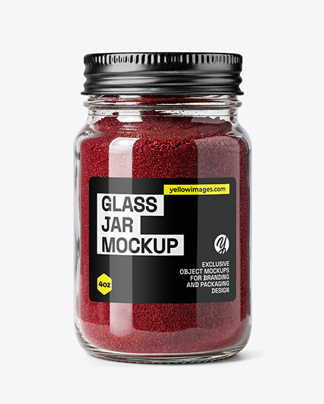 Glass Jar with Sumac Spice Mockup