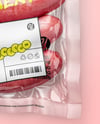 Transparent Clear Plastic Flow-Pack with Sausages Mockup