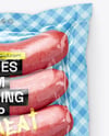 Glossy Plastic Flow-Pack with Sausages Mockup