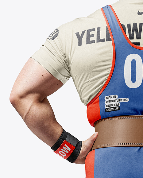 Man Wearing Weightlifing Suit Mockup