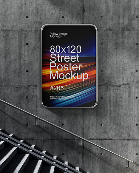 Framed Poster in Underground Passage Mockup