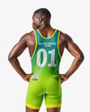 Afro-American Man Wearing Wrestling Uniform Mockup