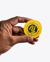 Matte Condom Packaging in a Hand Mockup