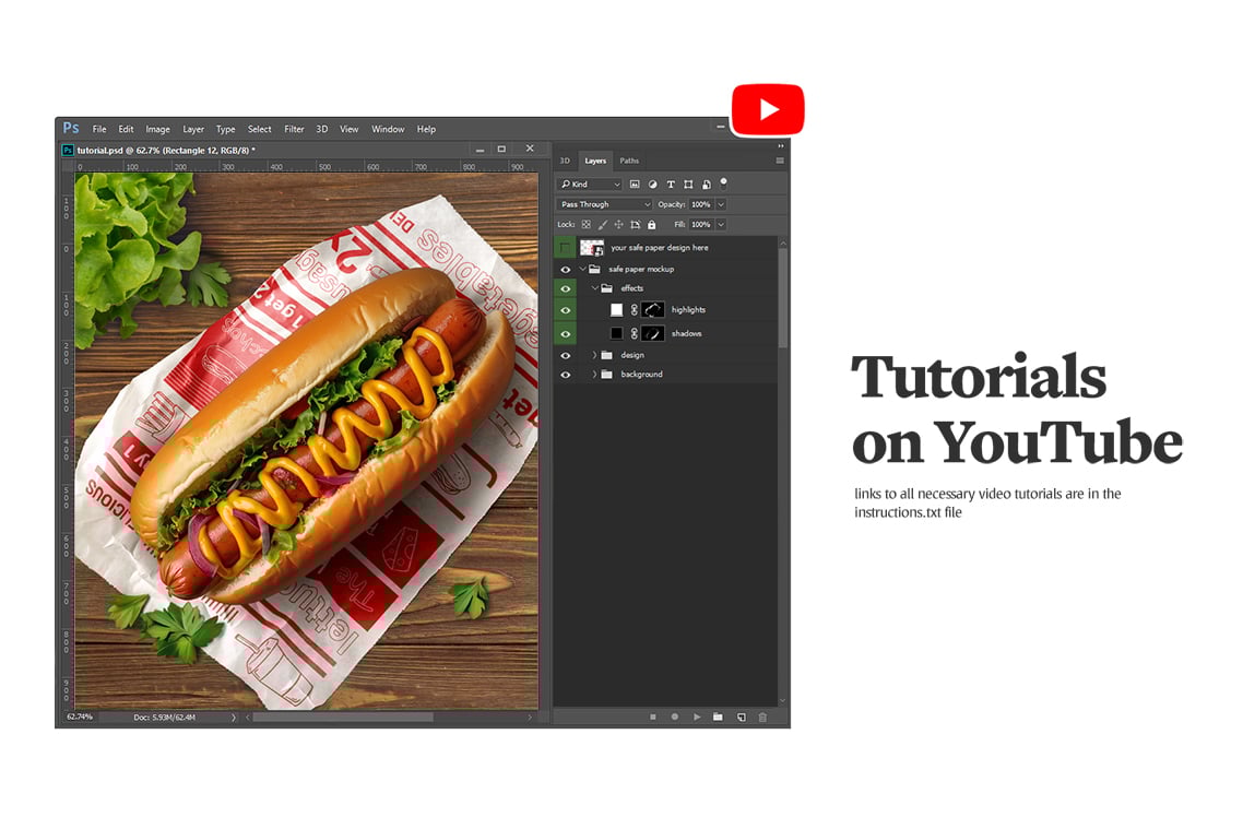 Food Safe Paper Mockups