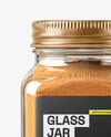 Glass Square Jar with Cinnamon Powder Mockup