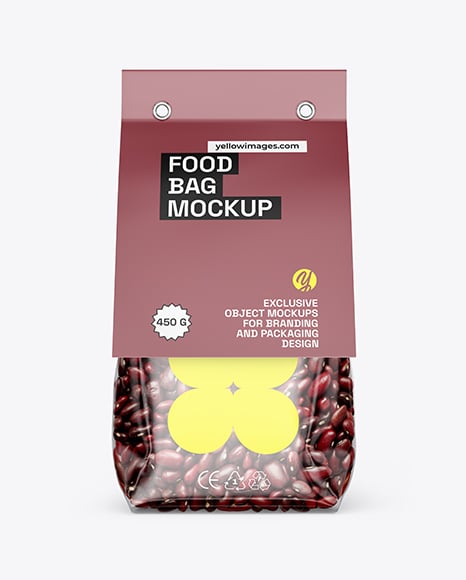 Transparent Package with Beans Mockup - Santa sack mockup