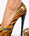 Pair of Stilettos on Woman's Legs Mockup