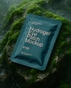 Hydrogel Eye Patch Sachet on Wet Moss Mockup