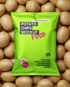 Metallic Chips Pack on Patatoes Mockup